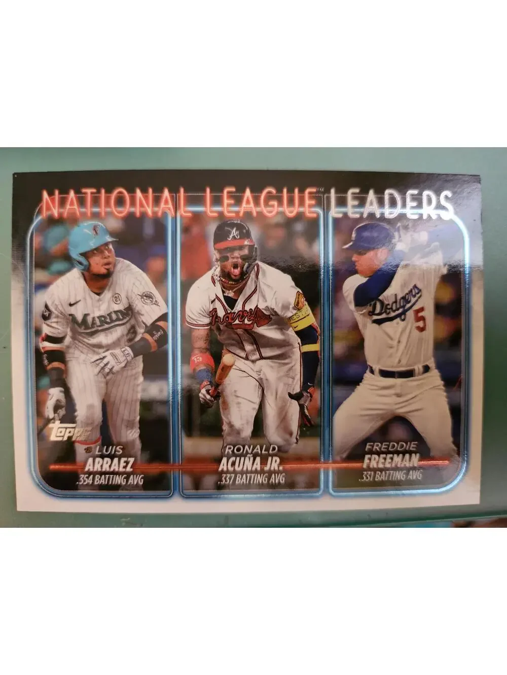 2024 Topps #206  (Luis Arraez / Ronald Acuña Jr. / Freddie Freeman)